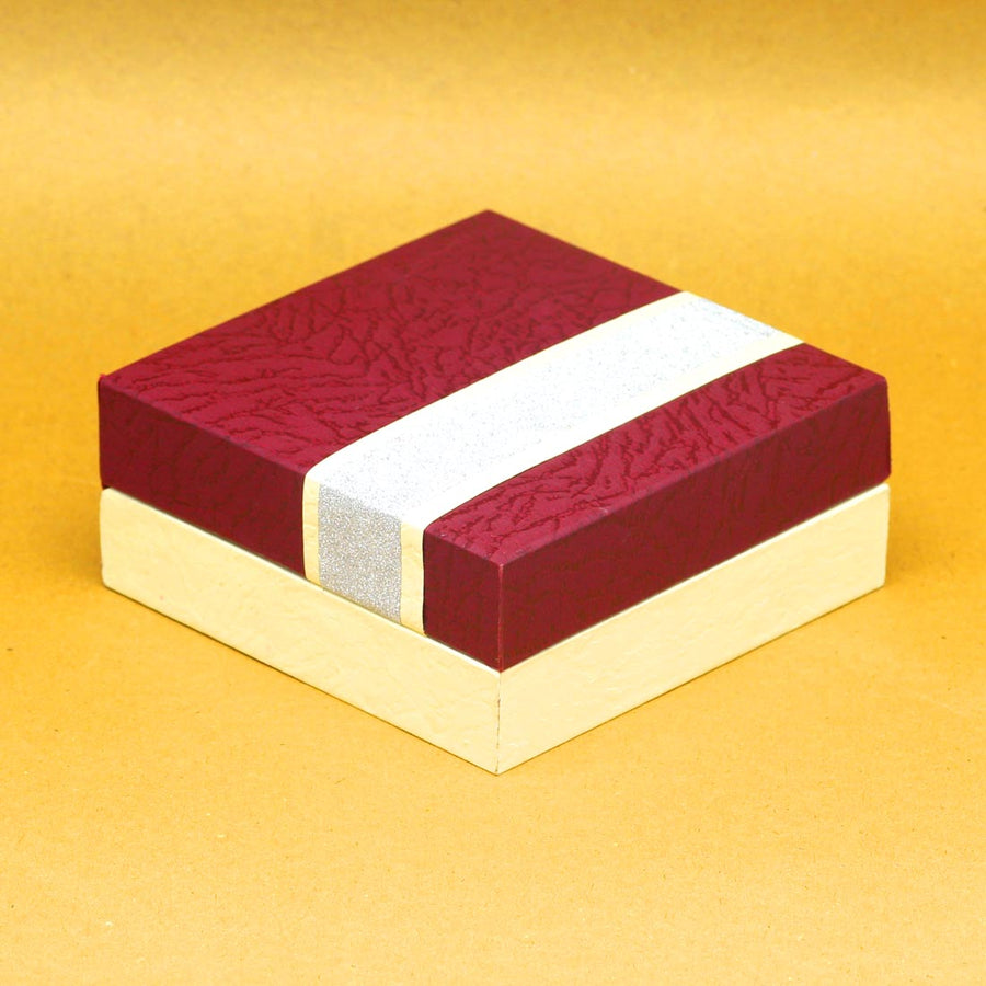 Maroon Color Cardboard & Paper Work Bracelets Storage Box (STBG103MRN)