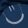 Silver Color Stone Necklace Set (STN173SLV)