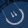 Silver Color Stone Necklace Set (STN177SLV)