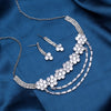 Silver Color Stone Necklace Set (STN185SLV)
