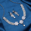 Silver Color Stone Necklace Set (STN189SLV)