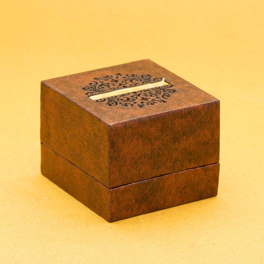 Brown Color Wood Work Rings Storage Box (STRG102BRW)