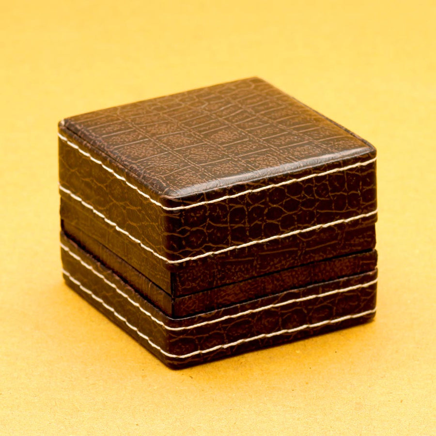 Brown Color Leather Work Rings Storage Box (STRG103BRW)