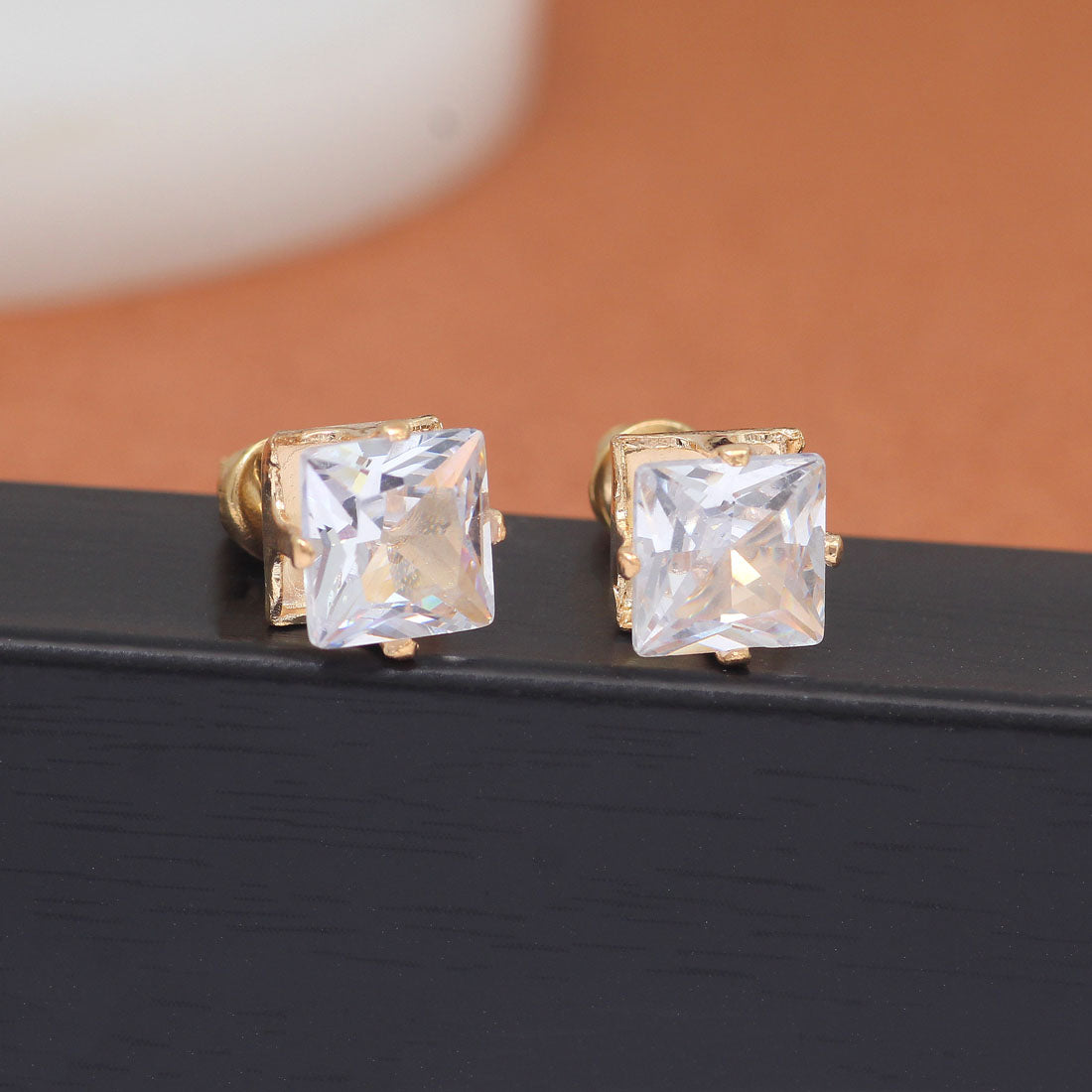 White Color Stud Earrings Combo Of 12 Pairs (STUD194CMB)