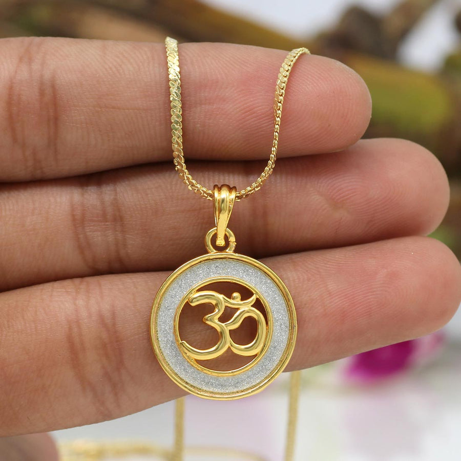Gold Color Om Temple Locket (TL107GLD)