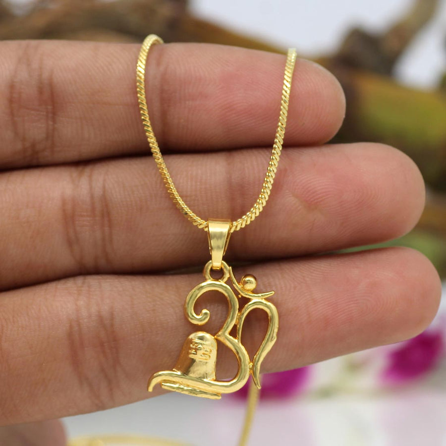 Gold Color Om Temple Locket (TL113GLD)