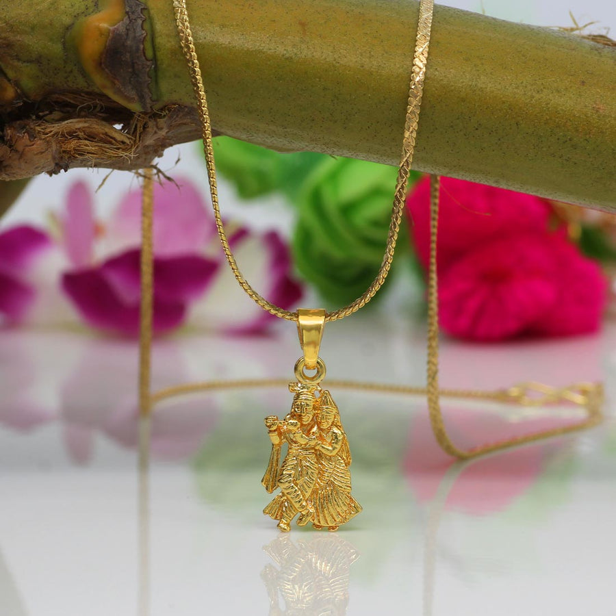 Gold Color Lord Krishna Temple Locket (TL122GLD)