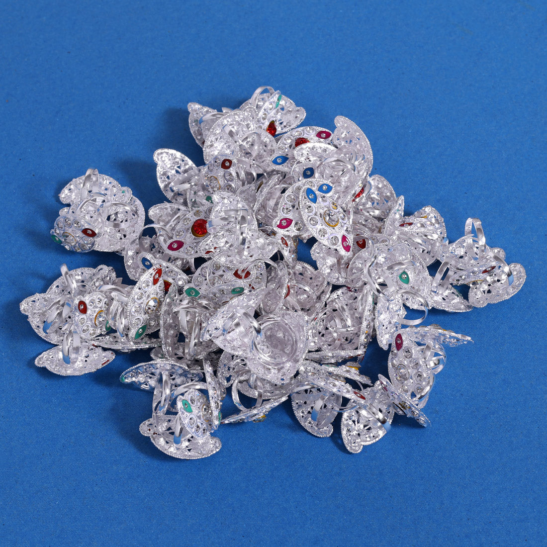 Assorted Color Toe Rings (Bichhiya) Combo Of 50 Pairs (TOER183CMB)