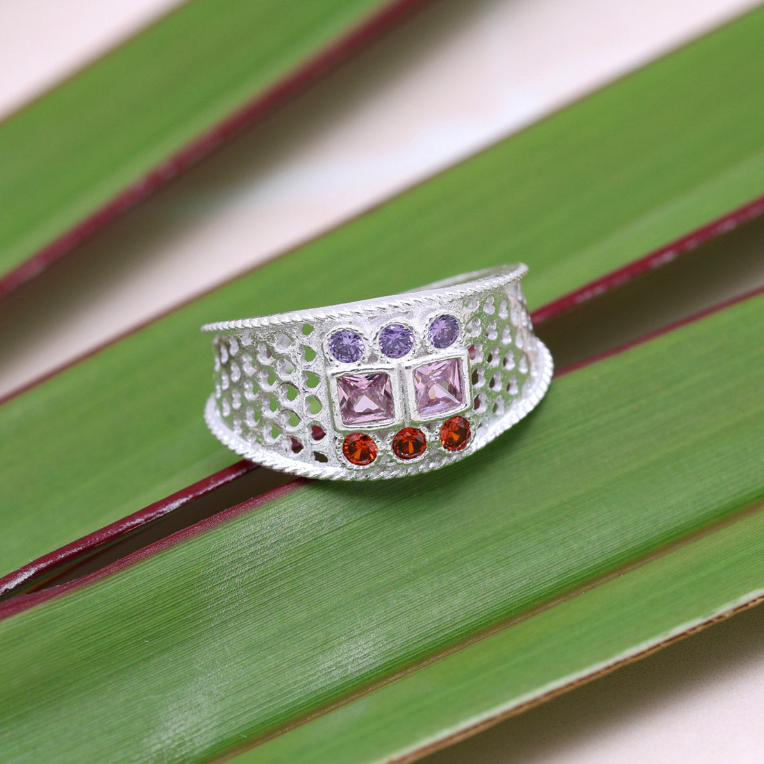 Multi Color Assorted Design Toe Rings (Bichhiya) Combo Of 2 Pairs (TOER220CMB)
