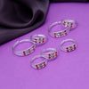 Multi Color Assorted Design Toe Rings (Bichhiya) Combo Of 4 Pairs (TOER232CMB)