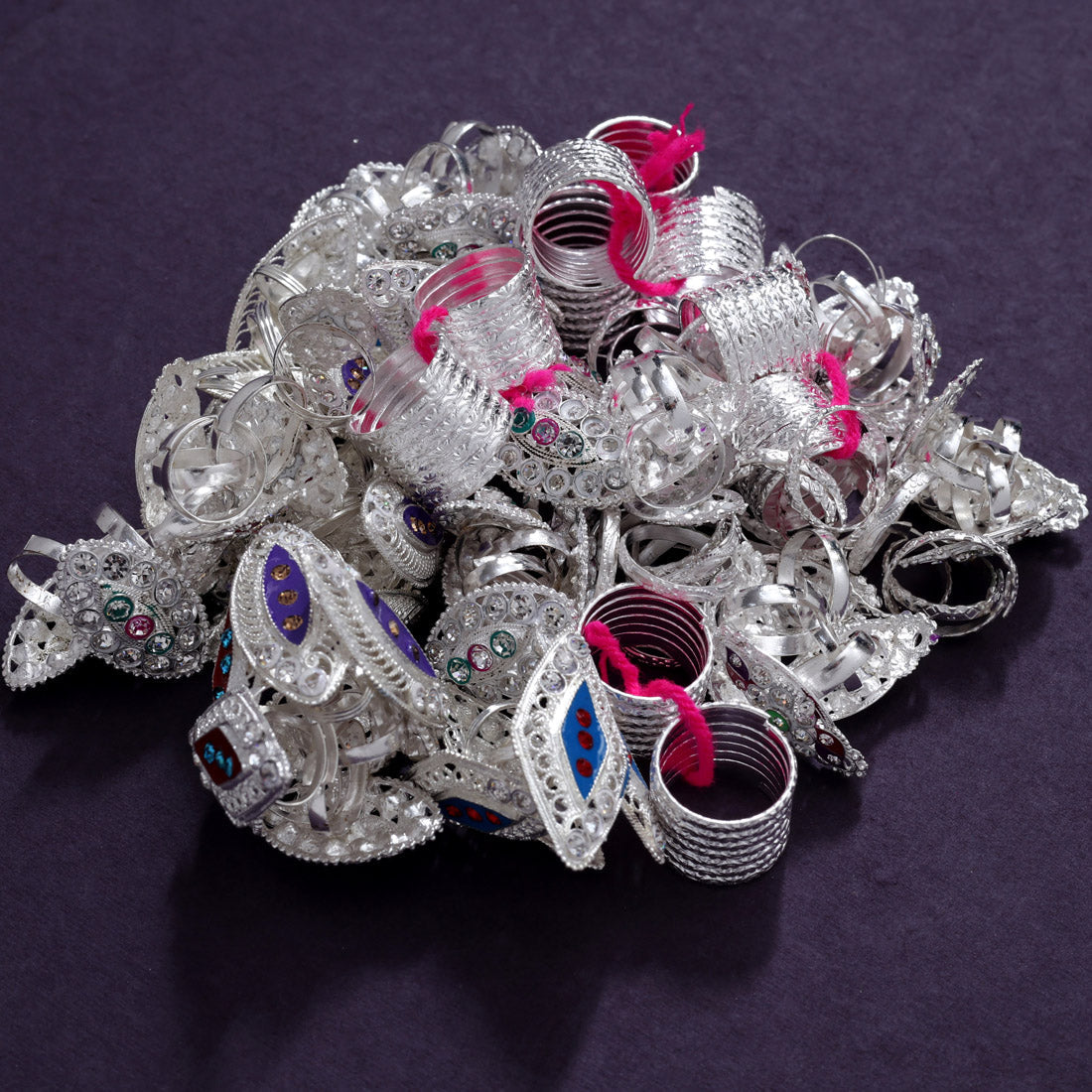 45 Pairs Toe Rings (Bichhiya) Assorted Color & Design Combo (TOER235CMB) Assorted