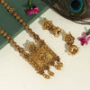 Gold Color Rajwadi Matte Gold Temple Necklace Set (TPLN263GLD)