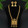 Maroon Color Rajwadi Matte Gold Temple Necklace Set (TPLN263MRN)