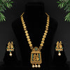 Green Color Rajwadi Matte Gold Temple Necklace Set (TPLN264GRN)
