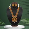 Rani & Green Color Vilandi Kundan Long Matte Gold Temple Necklace Set (TPLN312RNIGRN)