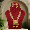 Rani & Green Color Kundan Matte Gold Temple Necklace Set (TPLN334RNIGRN)