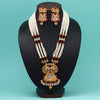 Rani Color Vilandi Kundan Matte Gold Temple Necklace Set (TPLN593RNI)