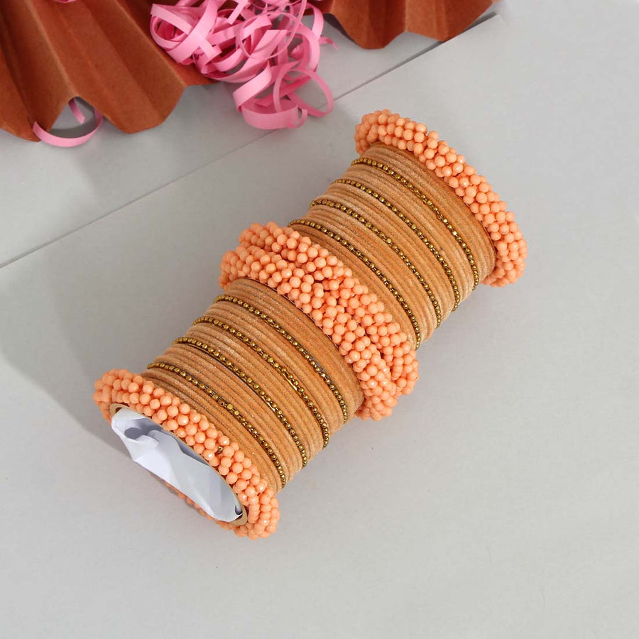Peach Color Bangles Set: 2.6 (TRB136PCH-2.6)