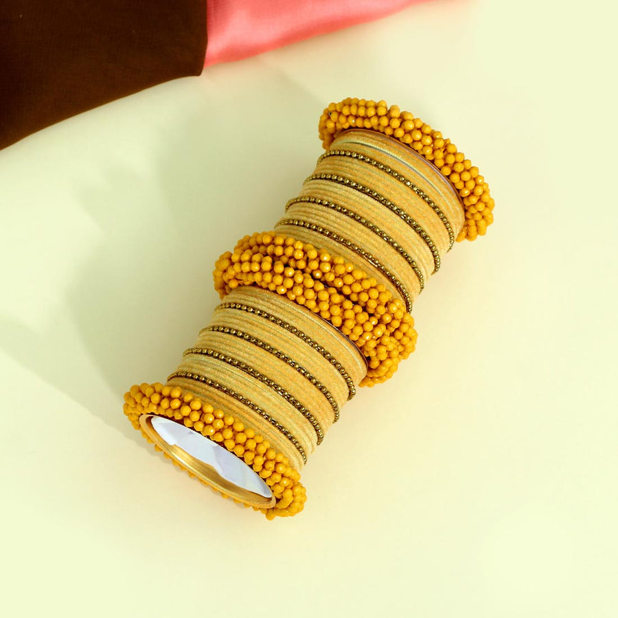 Yellow Color Bangles Set Size: 2.6 (TRB147YLW-2.6)