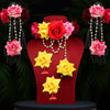 Multi Color Choker Floral Half Bridal Set (TRN1775MLT)