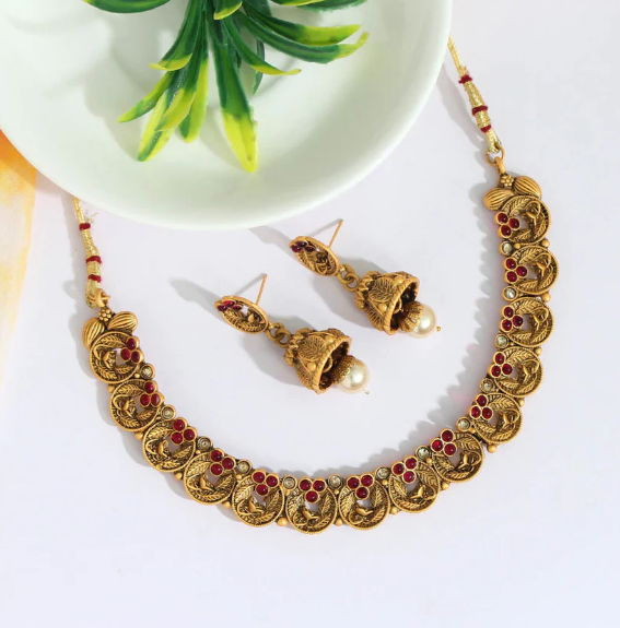 Wholesale Matte Gold Necklace Set