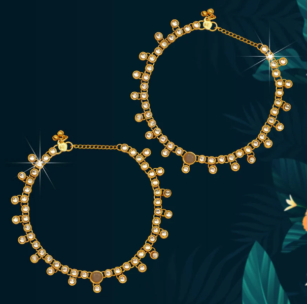 Wholesale Kundan Anklets