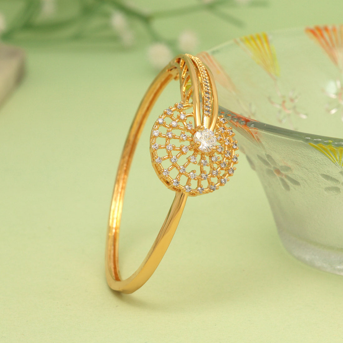 White Color American Diamond Bracelet (ADB317WHT)
