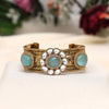 Sky Blue Color Beautiful Handmade Handcuff Bracelets with Moissanite & Monalisa Stones Apala Polish on Brass Metal (ADB354SBLU)