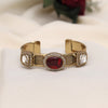 Maroon Color Beautiful Handmade Handcuff Bracelets with Moissanite & Monalisa Stones Apala Polish on Brass Metal (ADB356MRN)