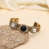 Black Color Beautiful Handmade Handcuff Bracelets with Moissanite & Monalisa Stones Apala Polish on Brass Metal (ADB357BLK)