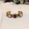 Maroon Color Beautiful Handmade Handcuff Bracelets with Moissanite & Monalisa Stones Apala Polish on Brass Metal (ADB357MRN)