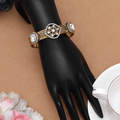 Premium White Color American Diamond Bracelet With Glossy Finish Stones