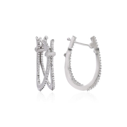 Silver Color American Diamond Earrings (ADE474SLV)