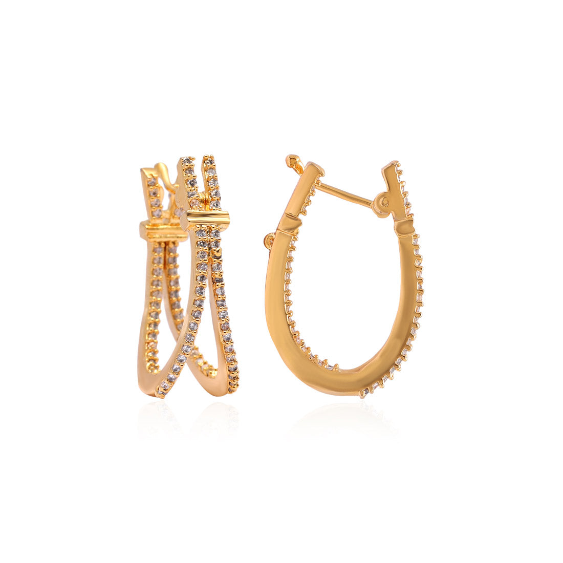 White Color American Diamond Earrings (ADE474WHT)