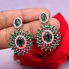 Green Color American Diamond Earrings (ADE484GRN)