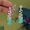 Pista Green Color American Diamond Earrings (ADE531PGRN)