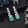 Pista Green Color American Diamond Earrings (ADE531PGRN)