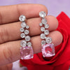 Pink Color American Diamond Earrings (ADE531PNK)
