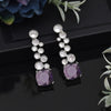 Purple Color American Diamond Earrings (ADE531PRP)