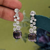 Purple Color American Diamond Earrings (ADE531PRP)