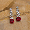 Red Color American Diamond Earrings (ADE531RED)