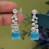 Turquoise Blue Color American Diamond Earrings (ADE531TBLU)