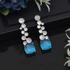 Turquoise Blue Color American Diamond Earrings (ADE531TBLU)