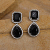 Black Color American Diamond Earrings (ADE532BLK)