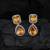 Mustard Yellow Color American Diamond Earrings (ADE532MYLW)