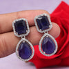 Navy Blue Color American Diamond Earrings (ADE532NBLU)