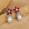 Red Color American Diamond Earrings (ADE533RED)
