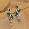 Green Color American Diamond Earrings (ADE537GRN)