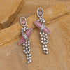 Pink Color American Diamond Earrings (ADE537PNK)