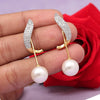White Color American Diamond Earrings (ADE549WHT)